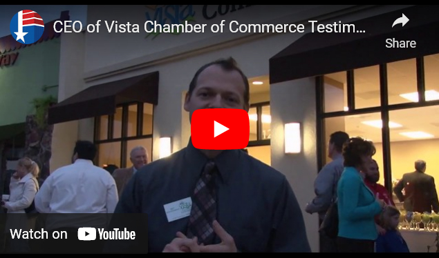 testimonial from CEO Chamber of Commerce of Vista CA